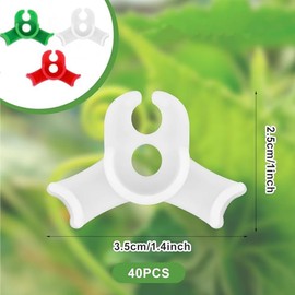 40 Pcs Plant Training Clips, Low Stress Training Clips for Plant Stem Support, 90 Degrees Plant Trainer Bud,Plant Bender for Gardening Flower Plant Vine Branches, Low-Pressure Training Clip (White)