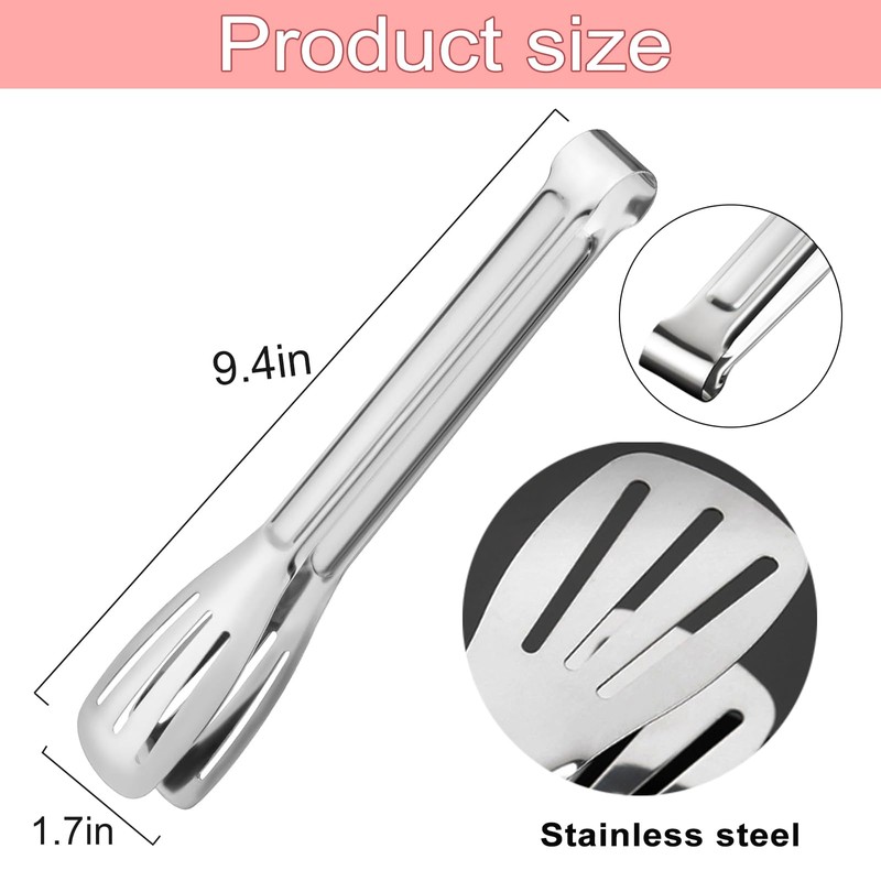 3Pcs Stainless Steel Kitchen Tongs - Suitable for BBQ, Pasta,
