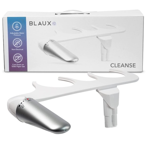 BLAUX Cleanse Bidet Attachment - Non Electric Bidet Attachment for Toilet | Adjustable Bathroom Bidet with 4 Pressure Options | Front and Rear Toilet Bidet Attachment | ABS Plastic Toilet Washer