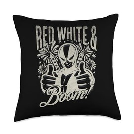 Red White and Blue Superhero 4th of July T For Men and Women Throw Pillow