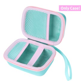 Peyyargo Storage Case Compatible with Yoto Mini ScreenFree Audio Player Travel Device Plays Stories Music Podcast Radio (Teal + Pink Zipper)