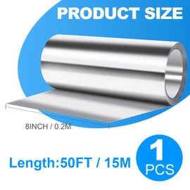 Tottist Aluminum Roof Flashing Roll - Sealing Windows, Doors, Siding & Roofing Ideal for Moss & Mildew Prevention (8" x 50')