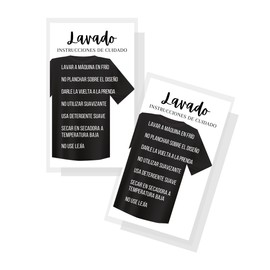 Spanish T-Shirt Custom Vinyl Decal Sublimation Washing Instructions Card| 50 pk 2x3.5” Business Card How to Wash and Care for Custom Shirt, Sweatshirts SVG, Silk Screen Print instrucciones en español