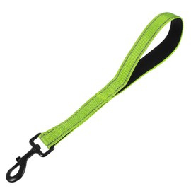 38cm Short Dog Leads Heavy Duty Chew-Resistant Pet Leash Nylon Leashes Walking Reflective with Traffic Padded Handle and 360° Swivel Clip Strong for Small Medium and Large Breeds(Green)