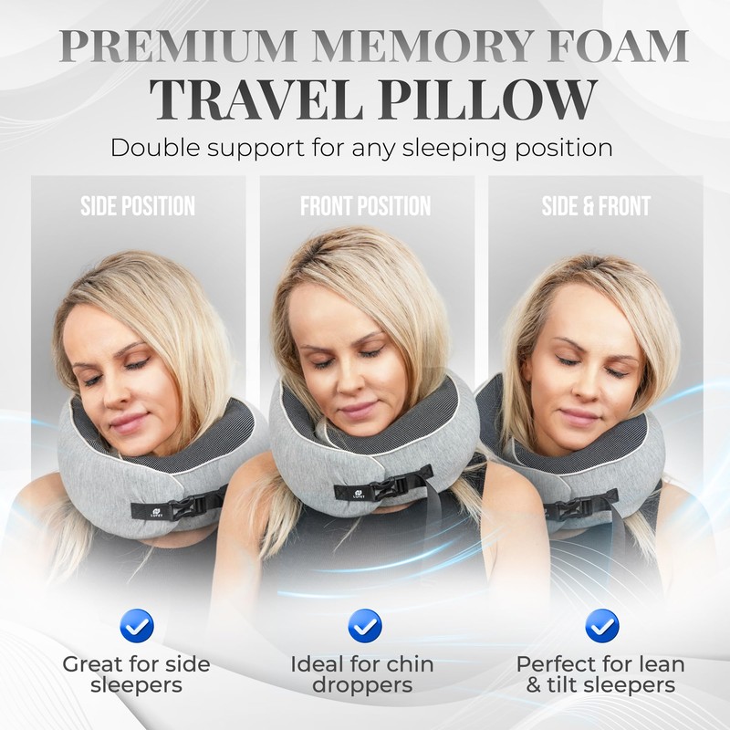 Lufet Travel Neck Pillow (Light Grey)