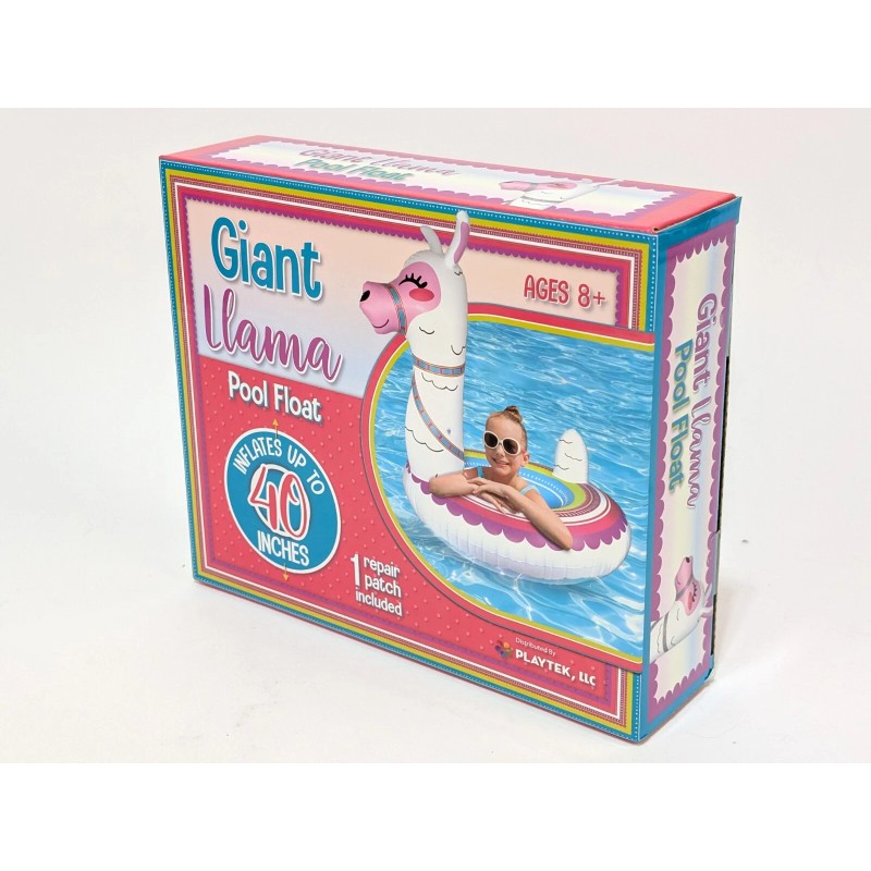 Playtek Giant Llama 40” Pool Float W/ Repair Patch Included