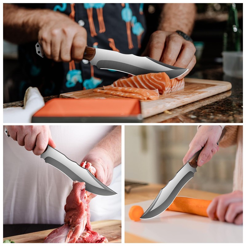 VARLEA Meat Cleaver Heavy Duty Butcher Full Tang Knife with