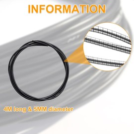 Bicycle Brake Cable, 4m Universal Bike Brake Cable, Anti-Rust Bike Brake Cord for Mountain Bike/Road Bike (Black)