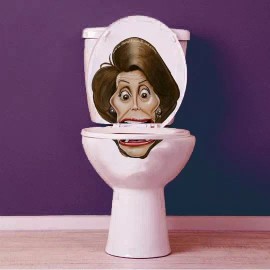 Bowl Faced Liar Nasty Nancy Pelosi Vinyl Toilet Lid Decal / Sticker set by BowlFacedLiar.