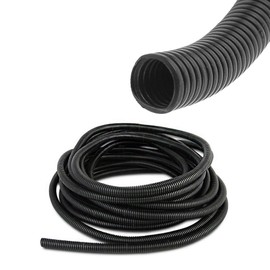 E Support 20 Feet 21mm Black Split Loom Wire Flexible Tubing Conduit Hose Cover Audio
