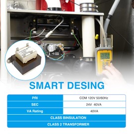 ​​Ousaly 4011F-3 Trane Furnace 120V to 24V Transformer 40VA Replacement -Compatible with Furnace & HVAC Equipment Replacement Part, 24V Transformer for Trane Units​​