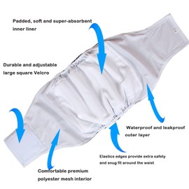 Teamoy 4pcs Reusable Wrap Diapers for Male Dogs, Washable Puppy Belly Band (XL, Black+ Gray+ Green+ Purple)