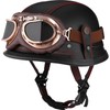 Yesmotor Motorcycle Half Helmet Retro German Handmade Leather Half Face