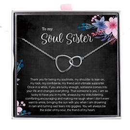 ALoveSoul Soul Sister Gifts Necklace Best Friend Jewelry Birthday Gift for Her Friendship Gifts for Women