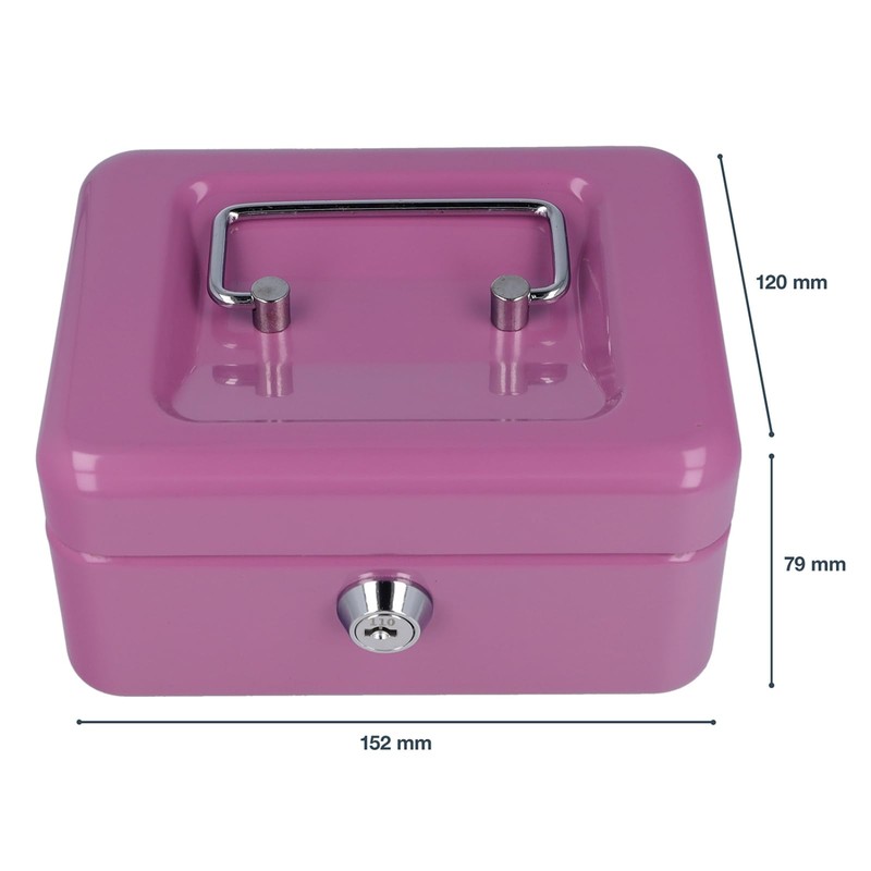 Westcott Cash Box Lockable (Compact, 15 cm) Lilac | Lockable