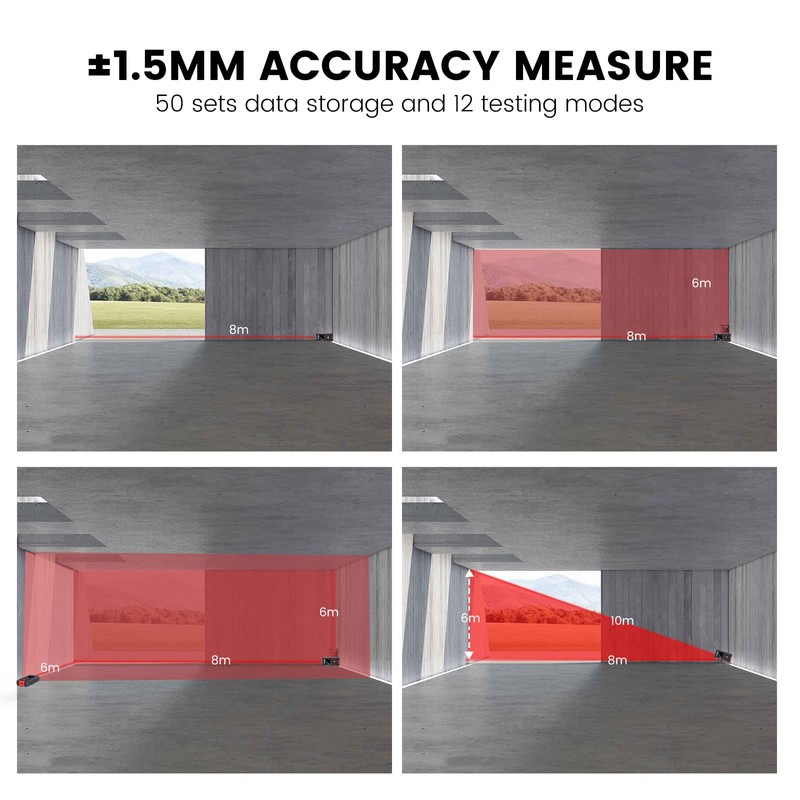 KOLSOL Stud Finder with 196ft Laser Measure, 3 in 1