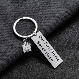 Housewarming Gifts for Couple First Home Keychain Jewellery for New Homeowner (Style-Our First Home)