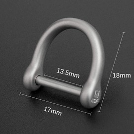 [TISUR] Key Ring Titanium Key Car Motorcycle Key Chain D Ring for Smart Key Keychain (Grey/S*2pcs)