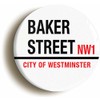 Ozorath BAKER STREET ROAD SIGN SHERLOCK HOLMES BADGE BUTTON PIN