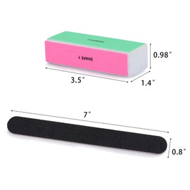 24 Pcs Nail File and Buffer Set, 4pcs 4 Way Nail Shine Buffers Blocks & 20pcs 100/180 Grit Nail Files Emery Boards Professional Manicure Pedicure Tool
