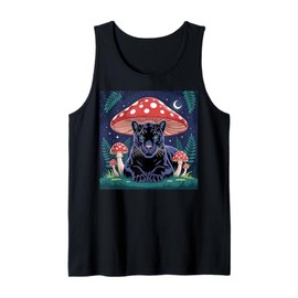 Women Black Panther Cottagcore Mushroom Hat Grunge Aesthetic Tank Top