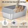TownTime Stainless Steel Litter Box with Lid,Metal Litter Box for