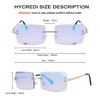 Rectangle Sunglasses for Men/Women Small Rimless Square Shade Eyewear -Mirror