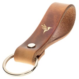 ELBERCRAFT® Leather Key Fob Organiser for Your Key Bag Keychain Made in Germany Brown Engraving Gold Black, hummingbird, Classic