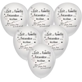 10 Balloons Sayings Time with Family - Precious Time. Festive Balloons for Birthday, Family, Birth, Christening as Decoration