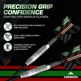 Mission | Rhys Griffin Darts | Steel Tip | 95% Tungsten | Multiple Weights (24, Grams)