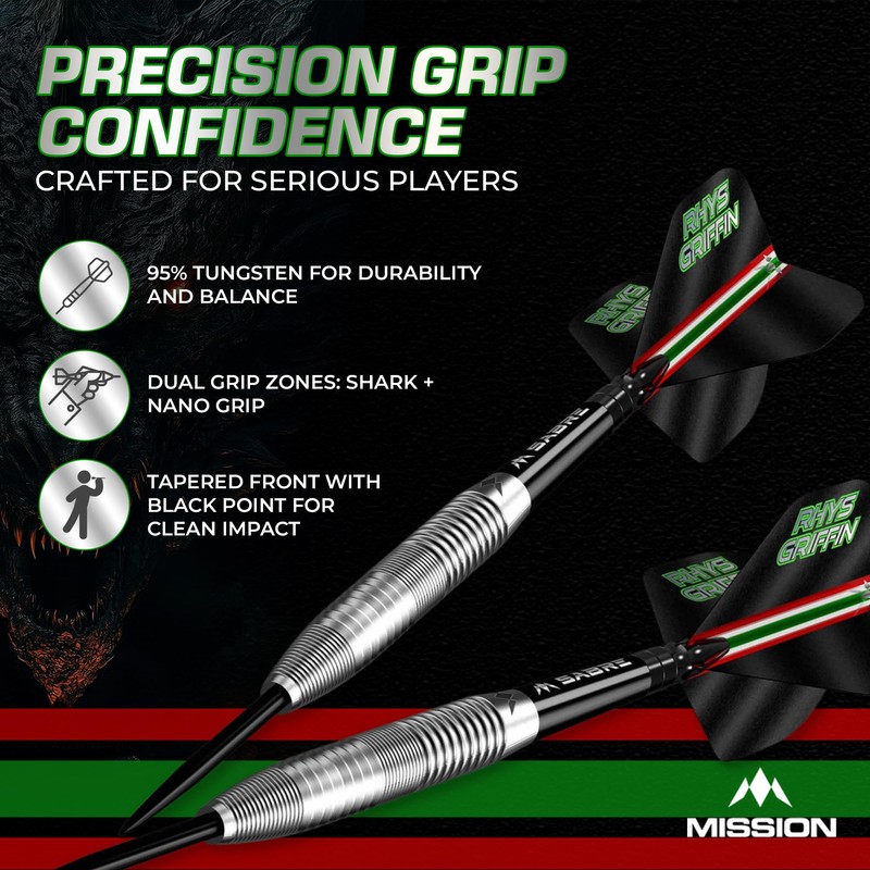 Mission | Rhys Griffin Darts | Steel Tip | 95%