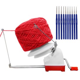 Yarn Ball Winder, 10oz Swift Yarn Winder Large, Convenient Ball Winder for Yarn Tabletop Clamp, Easy to Set Up and Use, Sturdy with,Including 10 Sizes Crochet Hooks Set