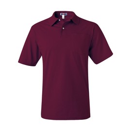 Jerzees 5.6 Oz, 50/50 Jersey Pocket Polo With SpotShield, XL, Maroon