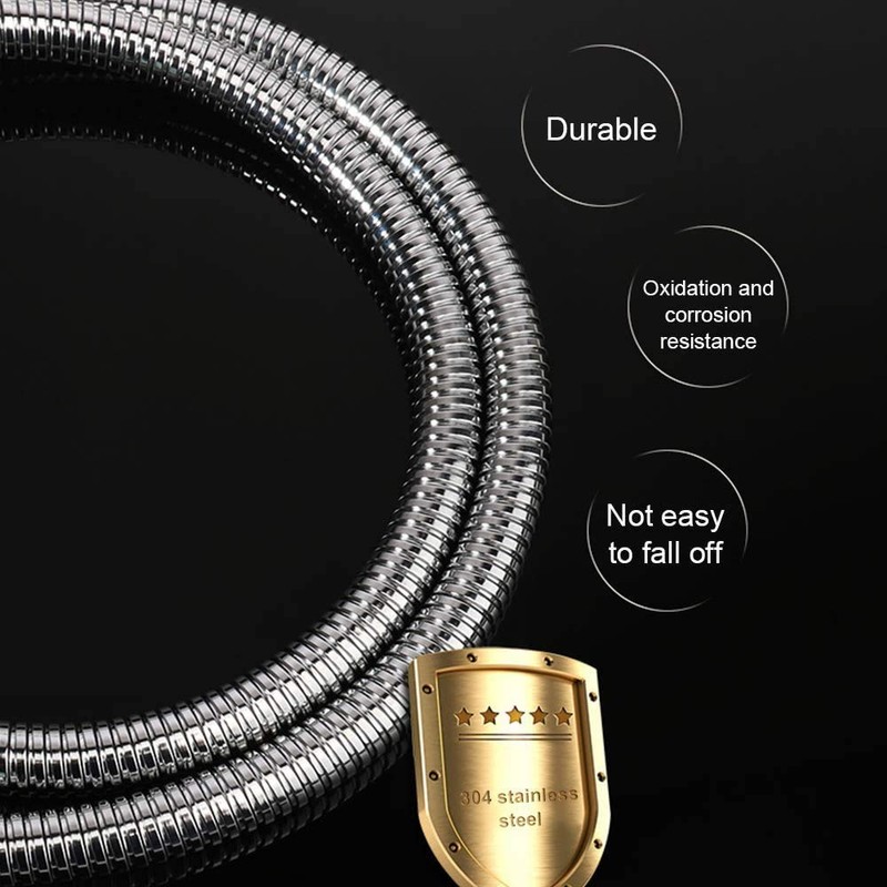 VASLON Copper Head Shower Hose Stainless Steel Extra Long Shower