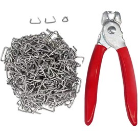 Hog Ring Pliers Set Straight, 300 pcs Hog Rings, Professional Upholstery Installation Kit Tool