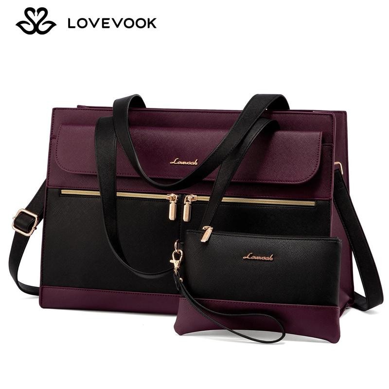 LOVEVOOK Laptop Tote Bags 15.6-17.3 inches for Woman with Clutch