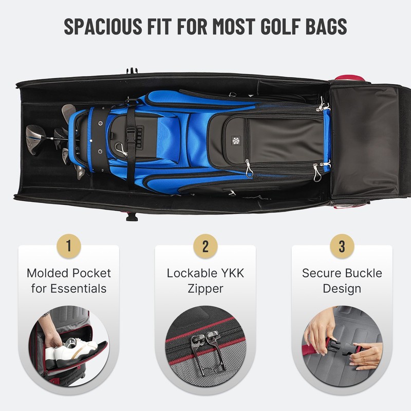Golf Travel Bag Foldable, 1680D Oxford Fabric Padded Protect Golf