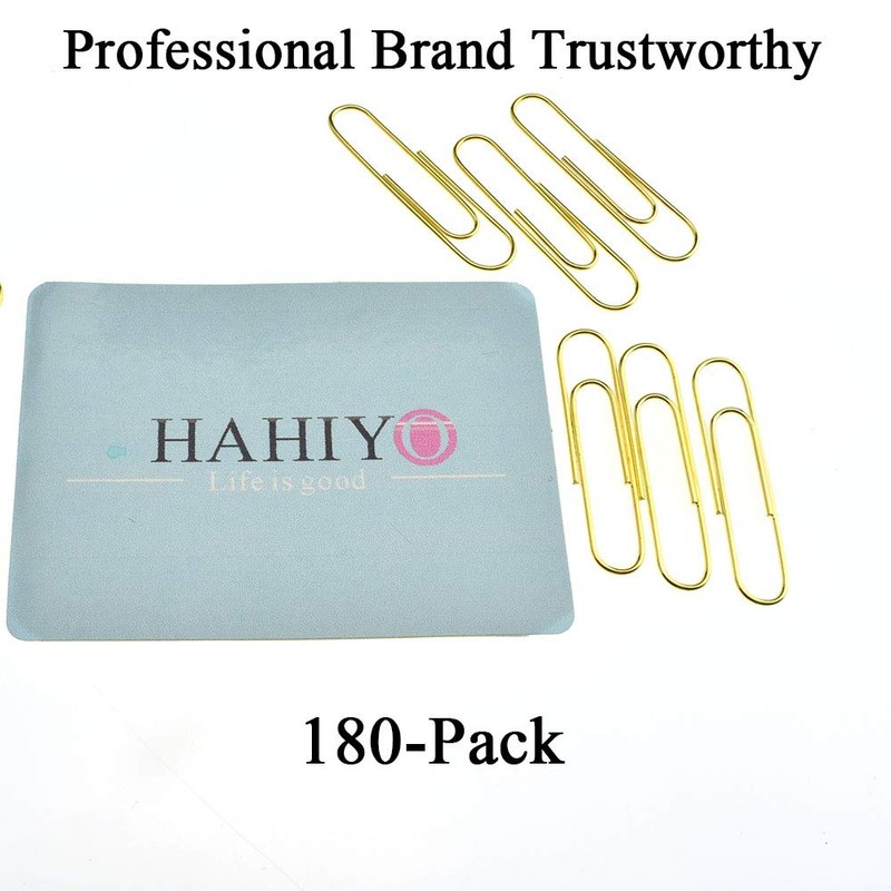 HAHIYO Paper Clips Sturdy 1.3 inches Length 180 Pack Paperclips