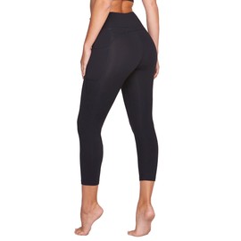 COLOSSEUM Active Women's Allure Capri Legging with Pockets (Black, Medium)