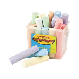 Jumbo Sidewalk Chalk - 20 pieces per bucket - Great for Kids Activities - Easter Basket Stuffer