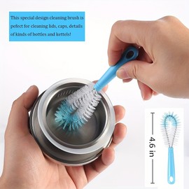 8-Piece Bottle Cleaning Brush Set with Long Handles and Assorted Detail Brushes – Blue