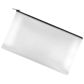 2 Pack Money Bag with Zipper, 11x6.1 inch Multi-purpose Cash Pouch, Bank Bag, Cash Bag, Check Wallet, Cosmetic Organizer (White)