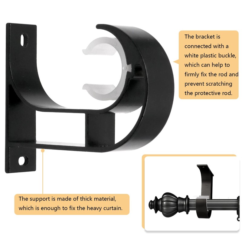 Aluminum Alloy Curtain Rod Bracket, Holder - Mounted on the