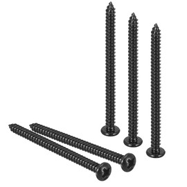 TOP-VIGOR 50Pcs Self Tapping Screws, #6 x 2 Phillips Pan Head Screw, Round Head Tapping Screws, Stainless Steel Machine Wood Fasteners Bolts for Wood, Drywall, plastic, Furniture, Repairing, Black