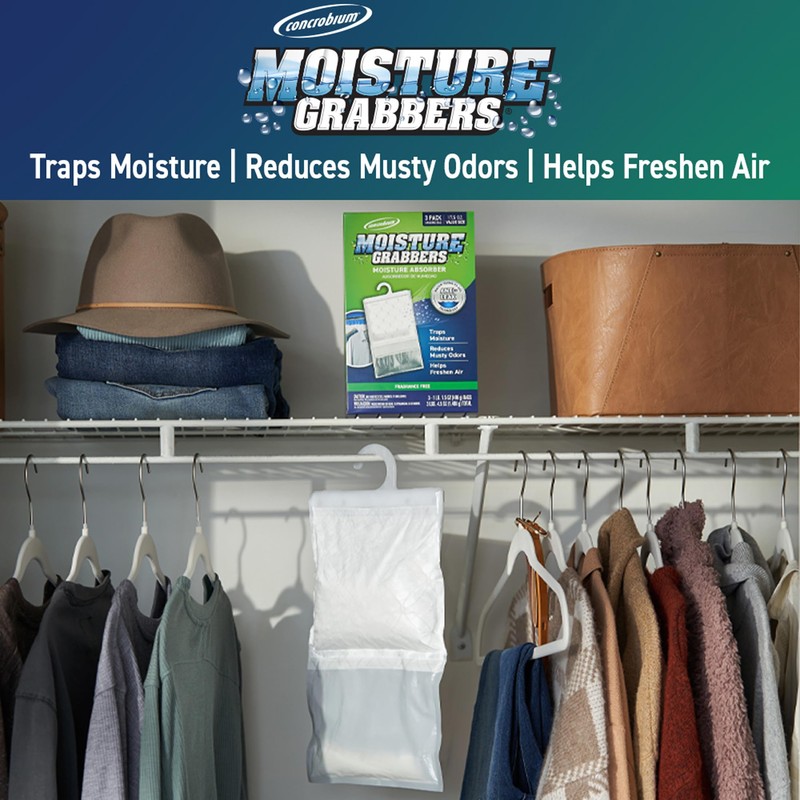 Concrobium 378488 Moisture Grabbers Moisture Absorber Packs, Spring Breeze, 3