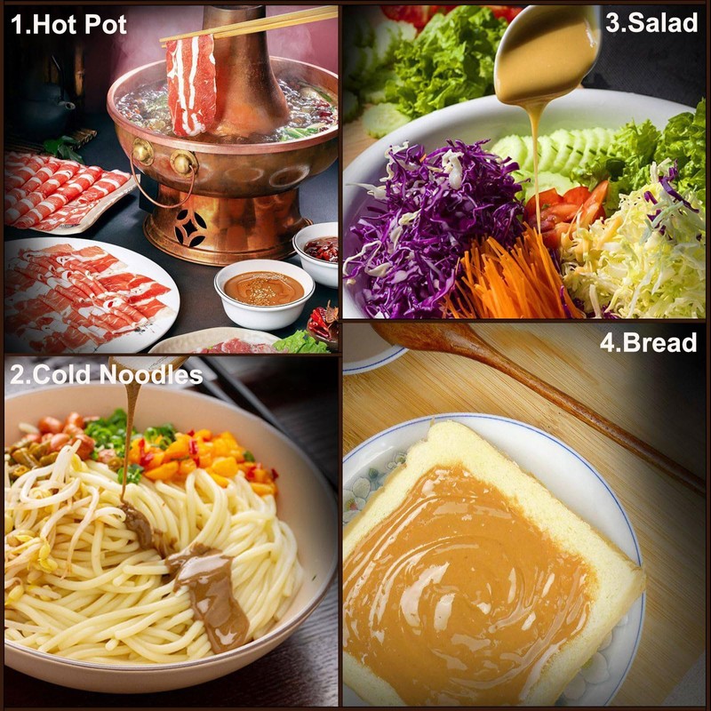 SXETBEAN Pure Sesame Paste, 10.58oz/300g Chinese Sesame Sauce, Great for