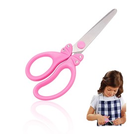 YAFIYGI Pink Scissors Kids Child Scissors for Girls Safety Craft Scissors with Blunt Tip Suitable for Students Ages 5-8 8-10 Cute and Safe School Scissors Especially Favored by Girls