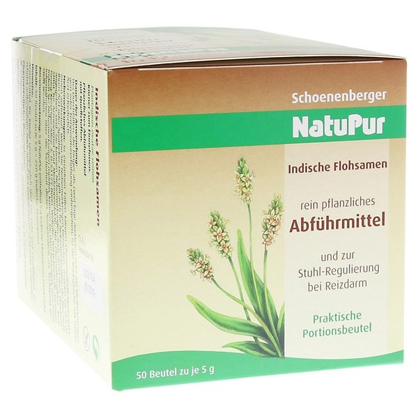 Schoenenberger NatuPur Indian Psyllium Seeds Pure Herbal Laxative Pack of 1 (1 x 50 Bags)