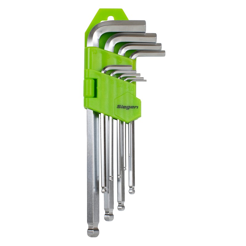 Sealey Siegen 9pc Long Ball-End Allen Key Hex Set -