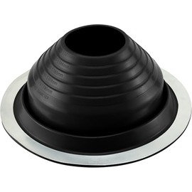Water-Tite 81472#5 Metal Roof Flashing, 11-inch Round Base with EPDM Rubber Collar, For 4-1/4" to 7-1/2" Vent Pipes, Black